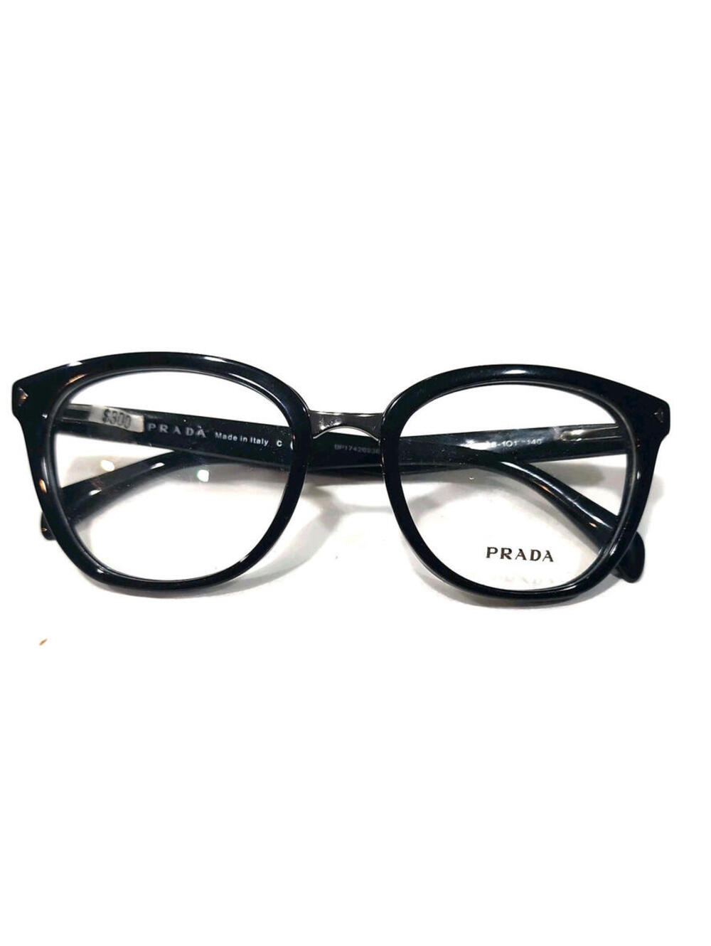 PRADA VPR06P 1AB-101 Black Oval Eyeglasses 52-18 140 Case Box Cloth - Picture 9 of 9